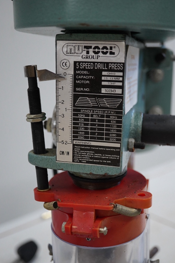 A Nu-tool CH10 model maker’s pillar drill, height 58.5cm. Condition fair, some surface rust.